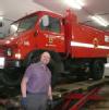 Jeff  is working on  the 1965 Unimog that belongs to the 
Madbury Fire Dept just here for it's yearly service.